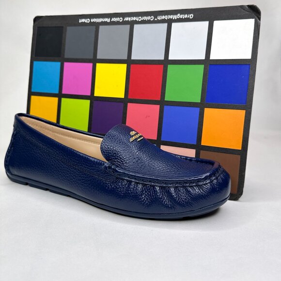 COACH Marley Driver Blue Slip On Loafers Flats‎ Pebbled Leather G4835 Size 8B US - Picture 15 of 15